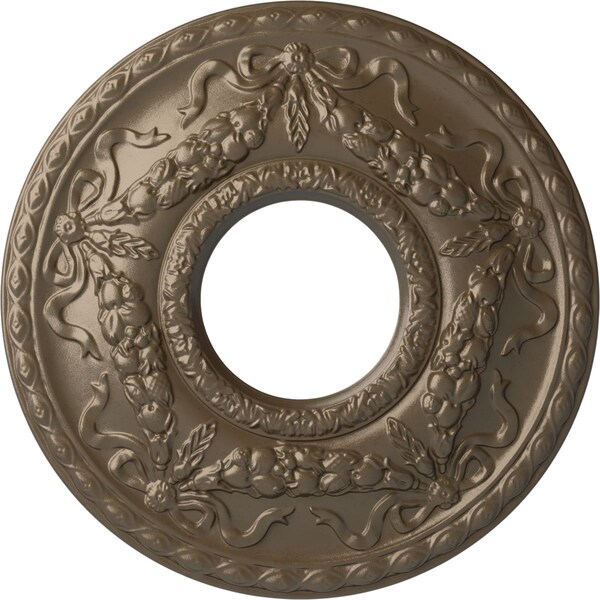 Ekena Millwork Hurley Ceiling Medallion (Fits Canopies up to 7 1/4"), 22 1/8"OD x 7 1/4"ID x 1 3/4"P, Warm Silver CM26HUWSS - main